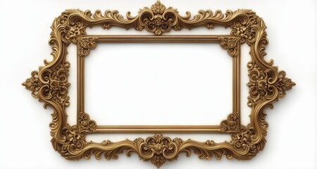 Poster -  Elegant gold-framed mirror, perfect for a luxurious interior