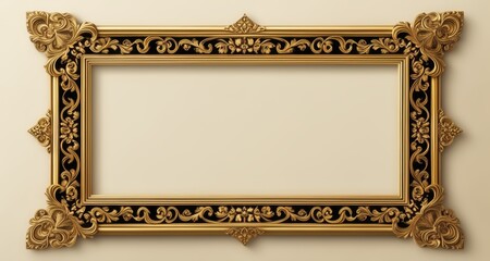 Poster -  Elegant gold-framed mirror, ready to reflect your style