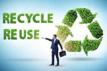 Wall Mural - Recycling logo with ecology concept