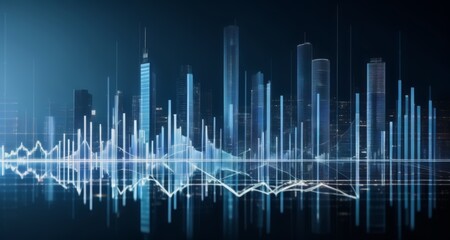 Wall Mural -  Digital Cityscape - A Future of Connectivity and Innovation