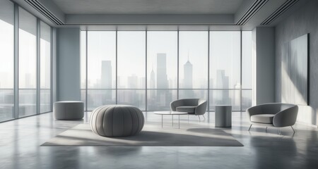 Canvas Print -  Modern elegance in a cityscape backdrop