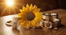  Sunflower And Rings, A Symbol Of Warmth And Love