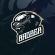 Badger mascot logo design vector with modern illustration concept style for badge, emblem and t shirt printing. Angry badger head illustration.