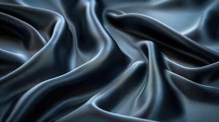 Poster - Black gray satin dark fabric texture luxurious shiny that is abstract silk cloth background with patterns soft waves blur beautiful