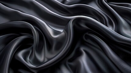 Poster - Black gray satin dark fabric texture luxurious shiny that is abstract silk cloth background with patterns soft waves blur beautiful