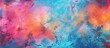 This abstract painting features a blend of vibrant blue, pink, and orange colors creating a dynamic composition. The colors mix and interact with each other, creating a visually arresting and