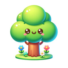 Wall Mural - 3D CUTE TREE