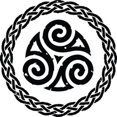 Wall Mural - Grunge Celtic Circle and Spirals