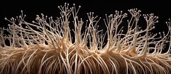 Sticker - A close-up view of a plant showcasing numerous white stems. The intricate details of the plants structure and the abundance of white stems are clearly visible in this image.