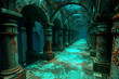 Ancient ruins that have sunken below the sea, generative ai