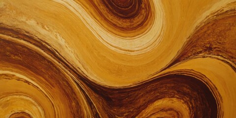 Sticker - A swirling blend of rich gold, deep brown, and vibrant amber creates a mesmerizing abstract masterpiece that radiates warmth and opulence, beckoning the viewer to get lost in its fluid and wild beaut