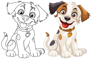 Poster - Two cartoon dogs with happy expressions.