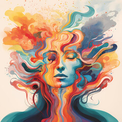 Wall Mural - Abstract representation of mindfulness.