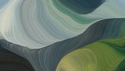 Poster - Unobtrusive colorful modern curvy waves background illustration with dark slate gray, ash green