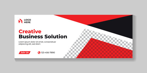 Wall Mural - Professional creative business solution facebook cover design and corporate modern web banner template