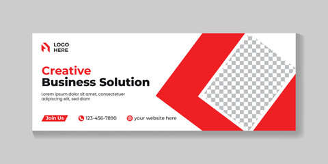 Wall Mural - Professional creative business solution facebook cover design and corporate modern web banner template