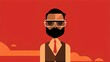 beard man with sunglasses illustration