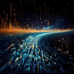 Wall Mural - Abstract representation of data streaming.