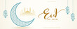 beautiful eid al fitr greeting banner with arabic decor