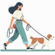 people walking with dog
