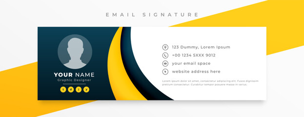 Wall Mural - elegant mail signature card template with digital profile design