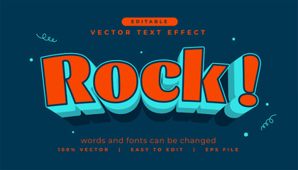 editable 3d rock font text effect in cartoon style