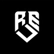 RUE letter logo design on black background. RUE creative initials letter logo concept. RUE letter design.
