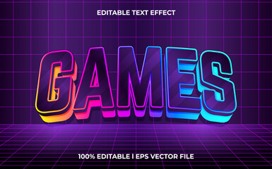 Canvas Print - 3d games logo style editable vector text effect