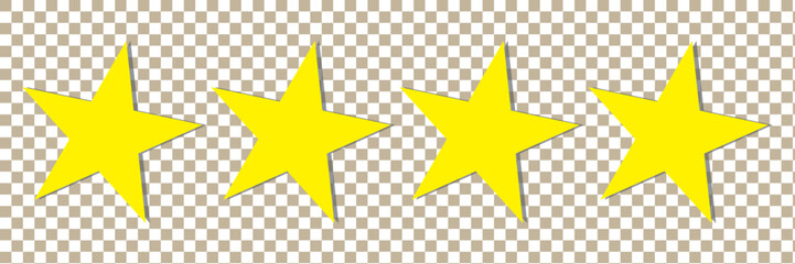 Wall Mural - Five stars icon Vector. Star icon collection. Blank star vector icons set with shadow. Black line stars mock up isolated on transparent background. Vector design element. 123