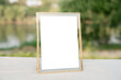 © happystudio - gold frame white blank empty paper mockup 5x7 wedding table number menu sitting notice