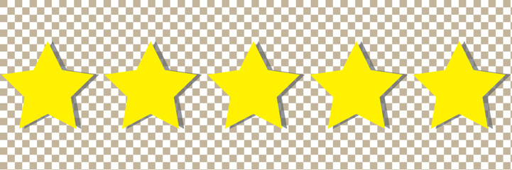 Wall Mural - Five stars icon Vector. Star icon collection. Blank star vector icons set with shadow. Black line stars mock up isolated on transparent background. Vector design element. 123