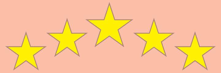 Wall Mural - Five stars icon Vector. Star icon collection. Blank star vector icons set with shadow. Black line stars mock up isolated on transparent background. Vector design element. 123