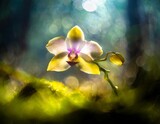 Fototapeta Kwiaty - Radiant Orchids in Enchanting Forest