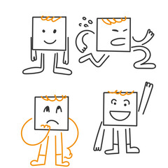 Wall Mural - hand drawn doodle square shape character gesture collection