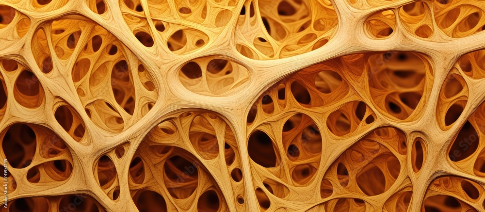 Photo Stock This close-up view shows the secondary structural tissues ...