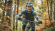 © wai - A young man mountain biking through a forest