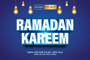 Wall Mural - Ramadan Kareem 3D editable shine text effect style