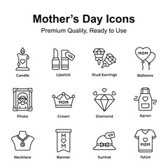 Wall Mural - Take a look at this amazing mothers day icons set in modern style