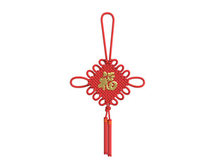 Traditional chinese new year decoration knots or Chinese knot with oriental ancient style.