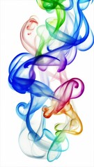 Poster - Colorful rainbow colored smoke in the motion. Slow motion abstract background. Vertical composition. Live backdrop best for yours stories, reels, lockscreen, video cover, intro, presentation, opener