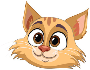 Sticker - Cute, expressive orange tabby cat vector graphic