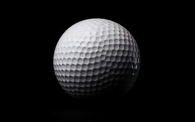 Wall Mural - Golf ball on a black background