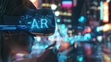 Fototapeta Nowy Jork - ar augmented reality technology with text