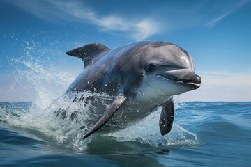 Vaquita porpoise surfacing in the Gulf of California 