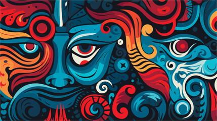  Abstract beautiful colored vector Viking patterns. Ancient warrior pattern background.