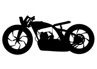 Wall Mural - Old big bike on white background