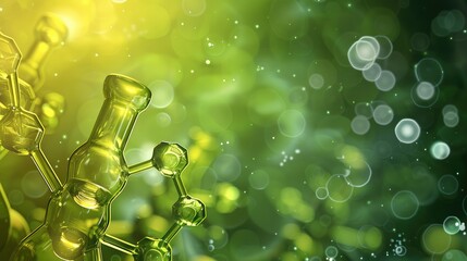 Poster - Yellow green chemical background. Generative AI.