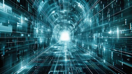 Leinwandbilder - Cyberspace. futuristic. digital technology. AI. Abstract wallpaper. Generative AI.