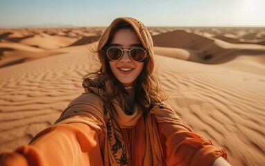 Canvas Print - woman in desert