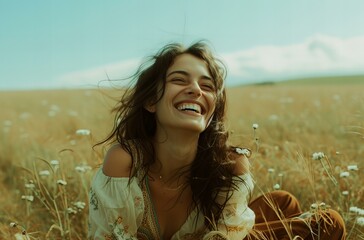 Wall Mural - woman in field